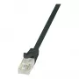 LogiLink CP2013U Cat6 U/UTP RJ45 Ethernet Patch Cable, 0,25 m, juoda su apsauginiu gaubteliu