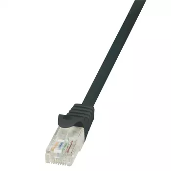 LogiLink CP2023U EconLine Cat6 U/UTP RJ45 Patch Kabelis - 0.5m, Juodas, su Apsauginiu Užsegimu