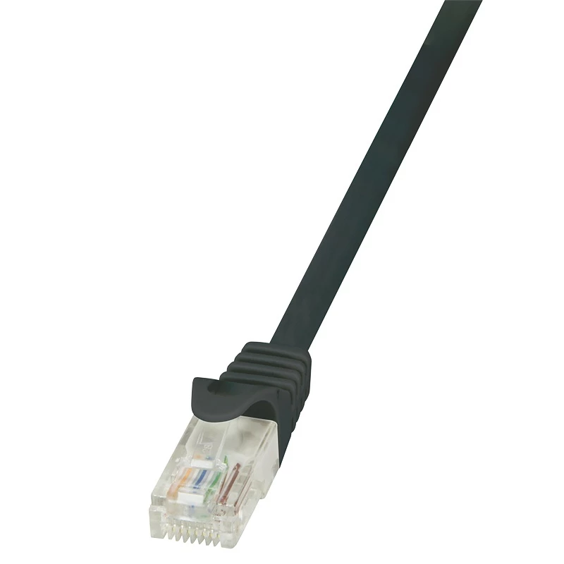 LogiLink CP2023U EconLine Cat6 U/UTP RJ45 Patch Kabelis - 0.5m, Juodas, su Apsauginiu Užsegimu
