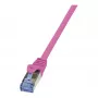 LogiLink CQ3019S CAT 6A S/FTP Patch Cable, RJ45, 0.25 m, Rožinė, LSZH, Snagless