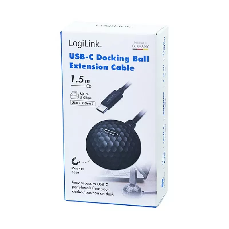 LogiLink CU0099 USB 3.2 Gen1 Type-C vyriškas į moterišką ilginamasis kabelis, 5 Gbps, juodas, 1,5 m