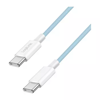 LogiLink CU0349 USB 2.0 Type-C į Type-C laidas, 0,5 m, 480 Mbps, 60W Power Delivery, nailono pynė, mėlynas