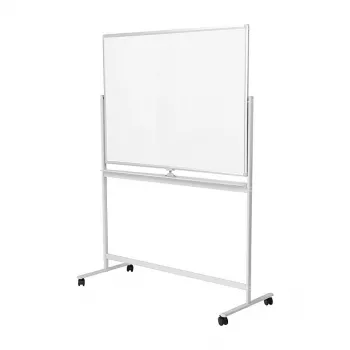 LogiLink EO0064 Mobilus dvipusis sauso trynimo rašymo ekranas, magnetinis plienas, aliuminio rėmas, 120x80 cm, baltas/sidabrinis