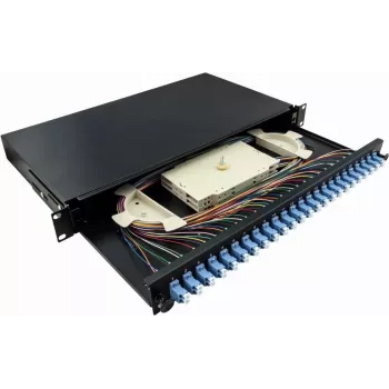 LogiLink F24LC2B 24 prievadų LC Duplex optinio pluošto pach panelė 1U 19 colių stovo tvirtinimo juoda
