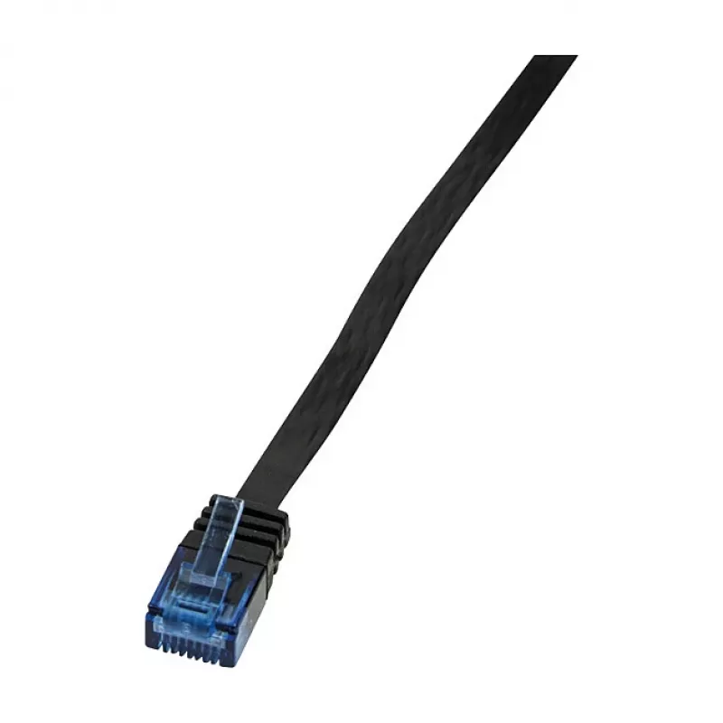 LogiLink CP0135B plokščias Cat.5e U/UTP pataisos kabelis, 2 m, juodas
