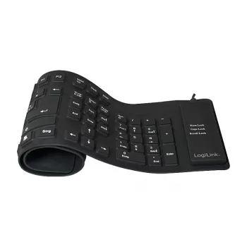 LogiLink Lanksti klaviatūra su jungties kabeliu, juoda (ID0019)