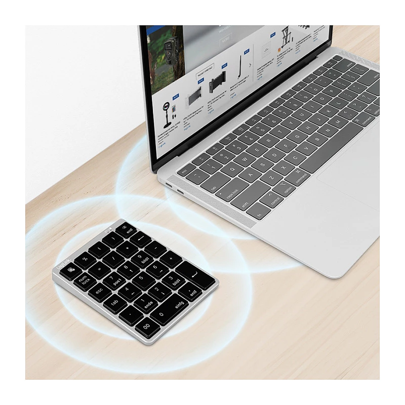 LogiLink ID0212 belaidė skaitinė klaviatūra, 28 klavišai, Bluetooth 5.0, Space Grey