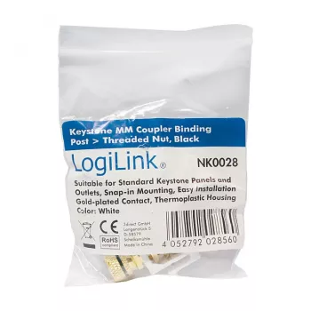 LogiLink Keystone gnybtų modulis su sriegine veržle, juodas