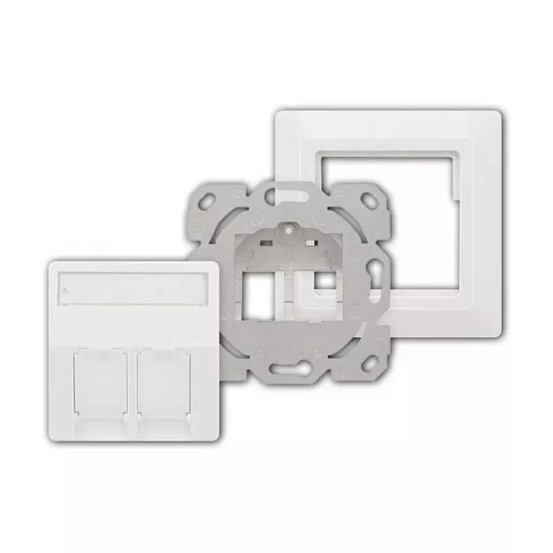 LogiLink Keystone dangtelis 2 moduliams, išsikišęs, UP/50, balta