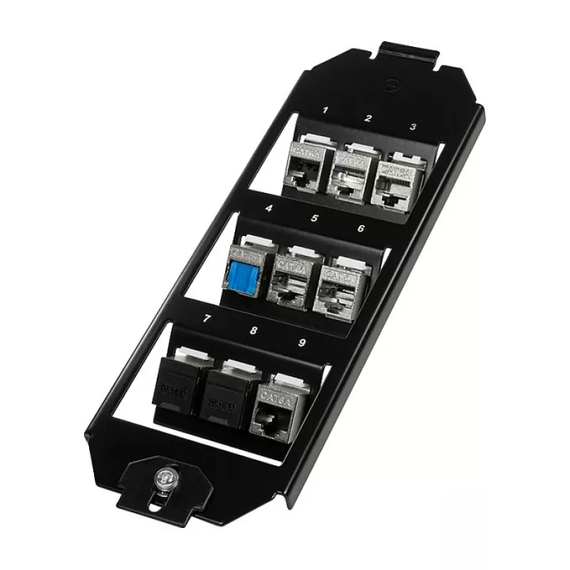 Logilink Keystone grindų dėžutės įdėklas 3 x 3 Keystone moduliams, juodas