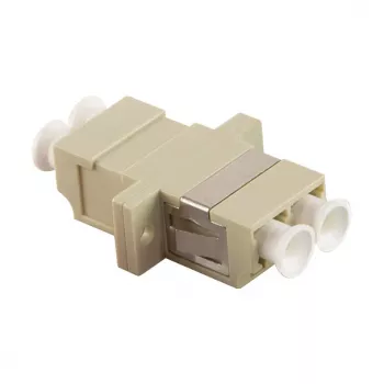 LogiLink LC Duplex daugiamodis šviesolaidžio adapteris su flanšu, smėlio spalvos