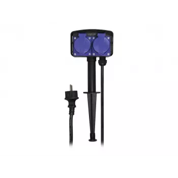 Logilink LPS214 ilgintuvas, 2 apsauginiai lizdai, IP44, įžeminimo kaištis, 2 m laidas