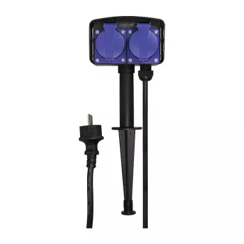 Logilink LPS214 ilgintuvas, 2 apsauginiai lizdai, IP44, įžeminimo kaištis, 2 m laidas