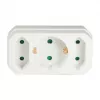LogiLink LPS221 Schuko į 2x Euro + 1x apsauginį lizdą adapteris, baltas, 16 A, 250 V, 3680 W, apsauga nuo vaikų