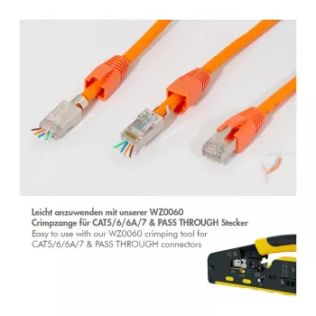 LogiLink modulinis kištukas RJ45 Cat.6A STP prakišamas, 10 vnt.