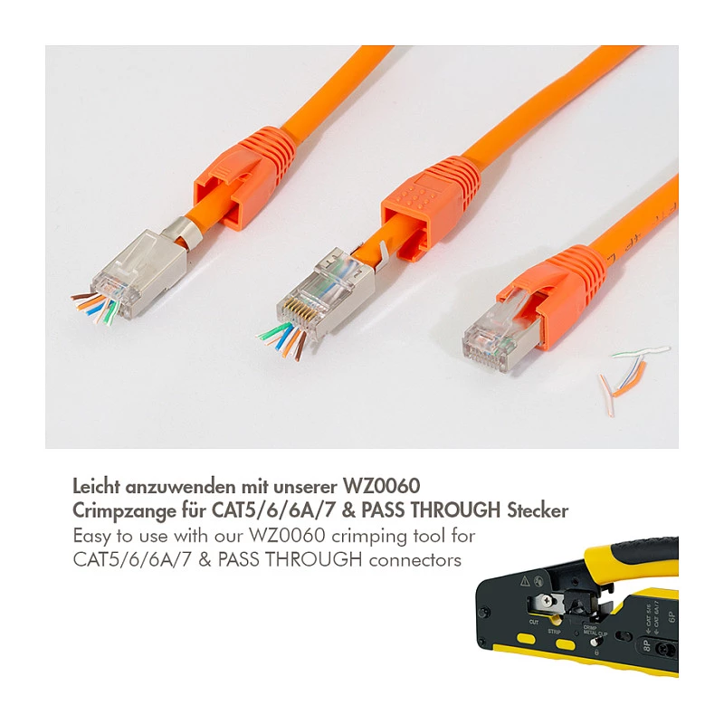 LogiLink modulinis kištukas RJ45 Cat.6A STP prakišamas, 10 vnt.