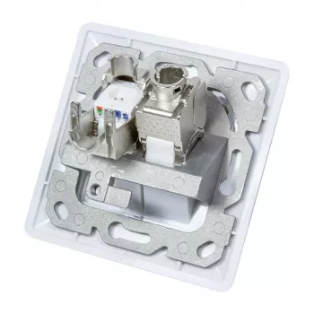LogiLink NK4020 Keystone sieninė plokštė, įleidžiama, 2 moduliai, signalinė balta