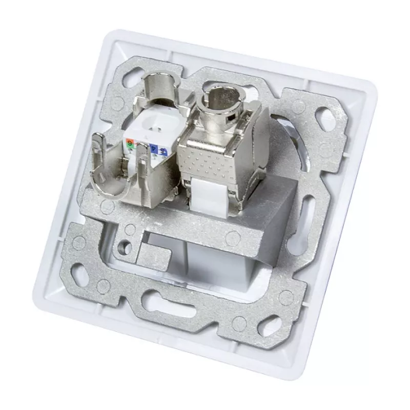 LogiLink NK4020 Keystone sieninė plokštė, įleidžiama, 2 moduliai, signalinė balta