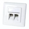 LogiLink NK4020 Keystone sieninė plokštė, įleidžiama, 2 moduliai, signalinė balta