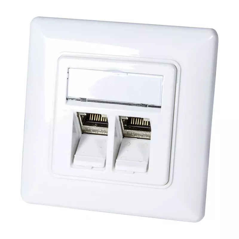 LogiLink NK4020 Keystone sieninė plokštė, įleidžiama, 2 moduliai, signalinė balta