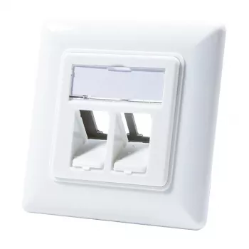 LogiLink NK4020 Keystone sieninė plokštė, įleidžiama, 2 moduliai, signalinė balta