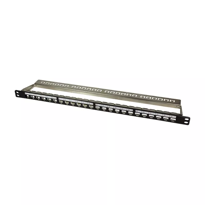 LogiLink NK4040 24 prievadų ekranuotas Keystone skydelis, 0,5U, juodas