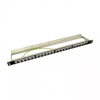 LogiLink NK4040 24 prievadų ekranuotas Keystone skydelis, 0,5U, juodas