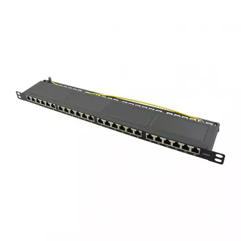 Logilink NP0063 24 prievadų Cat6A STP komutacinė plokštė 19 colių 0.5U juoda
