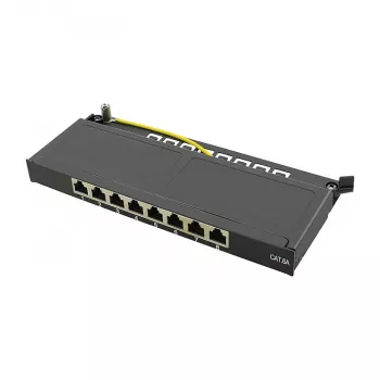 LogiLink NP0064B stalinis pataisos skydelis, 8 prievadų Cat6A STP, 0,5 HE, juodas