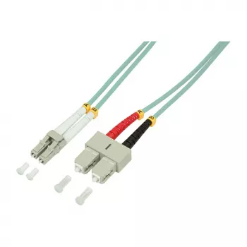 LogiLink OM3 LC/SC dvipusis daugiamodis šviesolaidinis kabelis, 10 m, aqua, LSZH