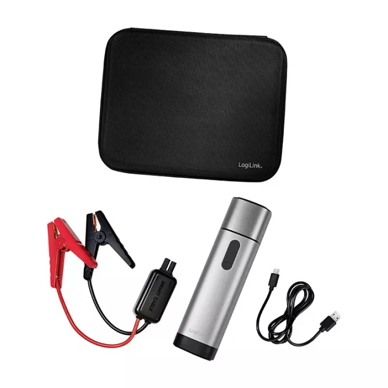 Logilink PA0266 Automobilinis užvedimo įrenginys ir Power Bank, 10000 mAh, 12V/400A Peak, USB-C PD, LED žibintuvėlis
