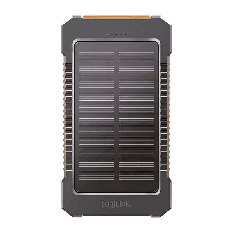 LogiLink PA0321 Saulės energijos powerbankas 6000 mAh su USB-C, IP65, juodas