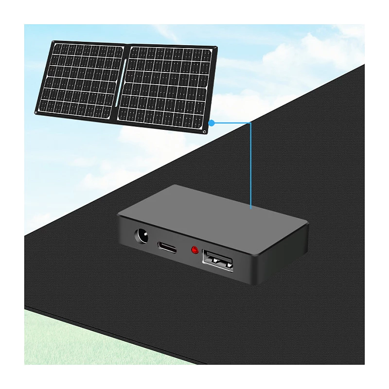LOGILINK PA0341 Sulankstoma saulės baterija - 30W, USB-C ir USB-A bei nuolatinės srovės išėjimas, monokristalinė, IPX4 atspari purslams