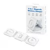 LOGILINK PA0344 Magnetinis belaidis įkroviklis 3-in-1, skirtas „Apple“ įrenginiams, baltas, sulankstomas, MagSafe, 15W