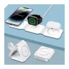 LOGILINK PA0344 Magnetinis belaidis įkroviklis 3-in-1, skirtas „Apple“ įrenginiams, baltas, sulankstomas, MagSafe, 15W