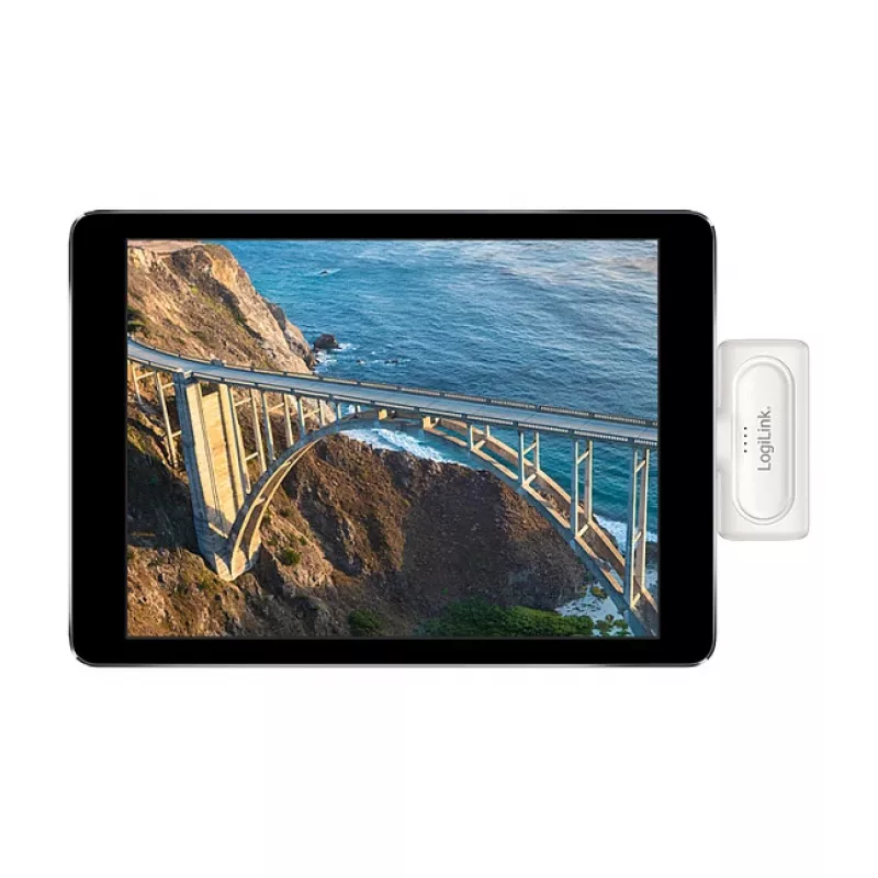 LogiLink PA0349W mobilusis maitinimo bankas, 5000 mAh, LiPo, įmontuota sulankstoma USB-C jungtis ir USB-C prievadas, baltas