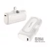 LogiLink PA0349W mobilusis maitinimo bankas, 5000 mAh, LiPo, įmontuota sulankstoma USB-C jungtis ir USB-C prievadas, baltas
