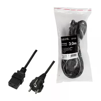 Logilink maitinimo laidas, CEE 7/7 į IEC C19, juodas, 3 m