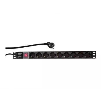LogiLink Power Distribution Unit (Rack-Mountable) - AC 250 V - 3500 Watt - Input: CEE 7/7 - Outputs: 9 (Power)