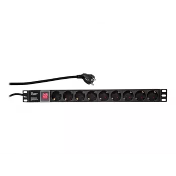 LogiLink Power Distribution Unit (Rack-Mountable) - AC 250 V - 3500 Watt - Input: CEE 7/7 - Outputs: 9 (Power)