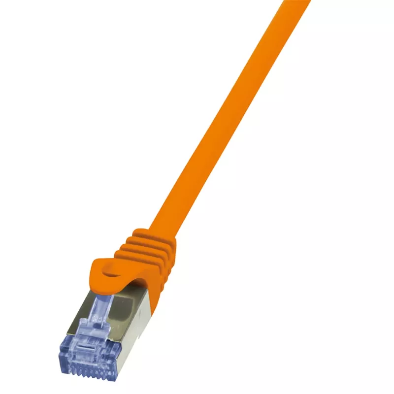 LogiLink PrimeLine Cat.6A S/FTP PIMF pataisos kabelis, 10G, RJ45, LSZH, 0,25 m, oranžinis