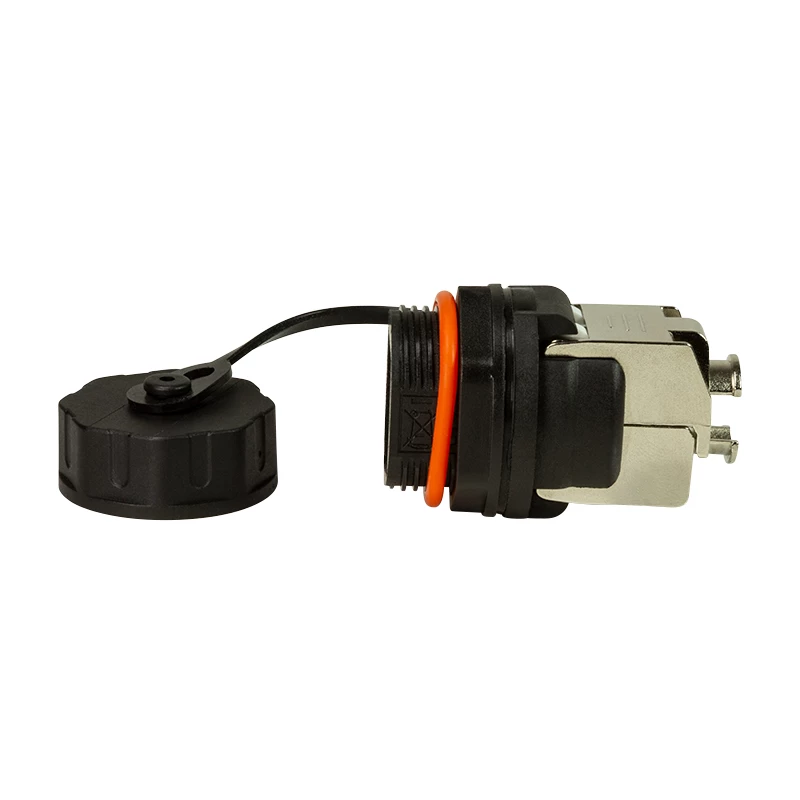 LogiLink Professional Cat.6A STP Keystone Jack RJ45, IP68 Industrial Outdoor, Tool-Free, Zinc Die-Cast, Black