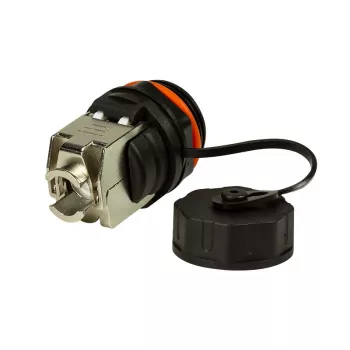 LogiLink Professional Cat.6A STP Keystone Jack RJ45, IP68 Industrial Outdoor, Tool-Free, Zinc Die-Cast, Black