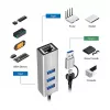 Logilink UA0440 USB 3.2 Gen 1 3 prievadų šakotuvas su Gigabit Ethernet adapteriu, USB-C ir USB-A jungtimi, aliuminis