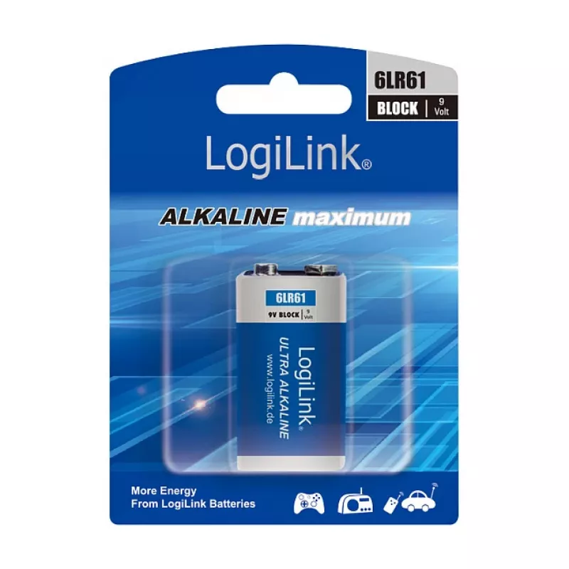 LogiLink Ultra Power šarminė 9V baterija, 1 vnt. lizdinė pakuotė
