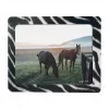 LogiLink Itin plonas pelės kilimėlis su integruotu nuotraukų rėmeliu, zebro dizainas, neslystanti guminė bazė, 2 mm, 10 x 15 cm nuotrauka, juoda/balta
