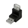LogiLink USB 2.0 kampinis adapteris 270° A/M į A/F, 480 Mbps, juodas