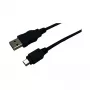 LogiLink USB 2.0 laidas, USB-A kištukas į Mini-USB kištuką, juodas, 3 m