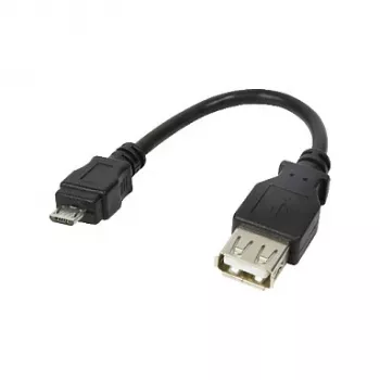 LogiLink AU0030 USB 2.0 OTG adapterio laidas, Micro-USB B kištukas į USB A lizdą, 480 Mbps, 0,1 m, juodas