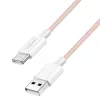 LogiLink CU0324 USB 2.0 Type-C laidas, A/M į C/M, 480 Mbps, 60W, nailonas, rožinis, 1 m